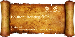 Mauker Bendegúz névjegykártya